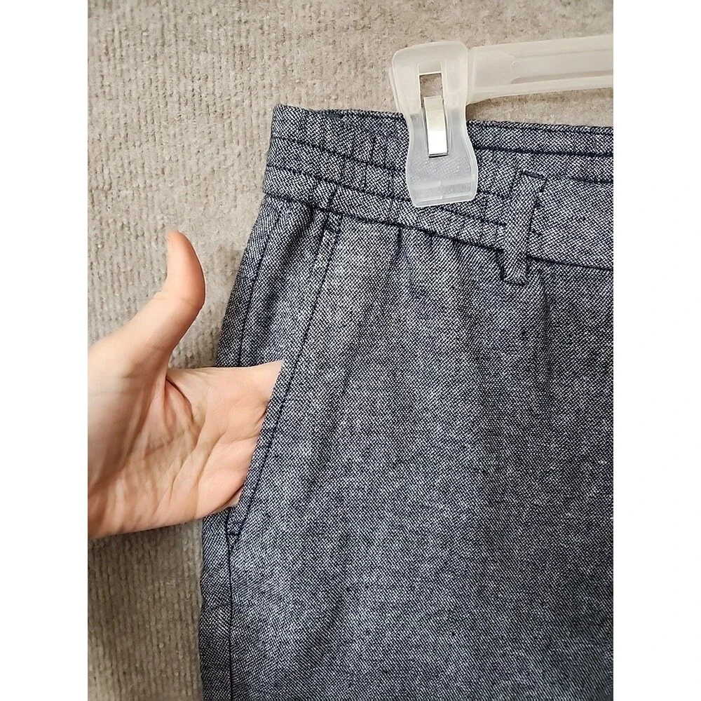 Banana Republic Linen Blend Crop Pants Men 32x30(27) Woven Blue Athletic Fit NEW